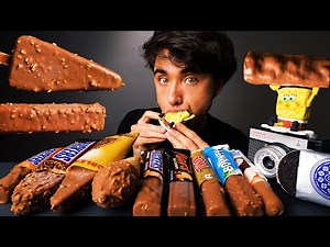 ASMR CANDY ICE CREAM BARS (SNICKERS, MAGNUM, MARS, OREO, TWIX, TOBLERONE, BOUNTY, KINDER) 리얼사운드 먹방