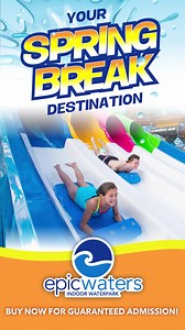  10 Reasons for an Epic Spring Break - Reason number 5: Epic Central! ✨ With the BEST indoor waterpark in North Texas, restaurants for all budgets, AND a nightly Vegas-style water & light show all within walking distance, park your car for the whole day OR book a hotel stay to enjoy all that EpicCentral has to offer.  Save $10 on passes while supplies last!  https://bit.ly/3uiR5Sz | Epic Waters Indoor Waterpark | Facebook