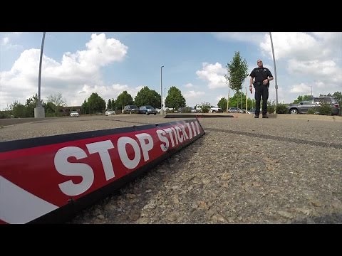 Law enforcement officers practice their 'Stop Stick' skills