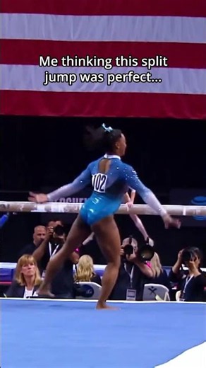 3 foot jump vs 30 foot jump😂 #gymnastics #sports #tumbling #simonebiles