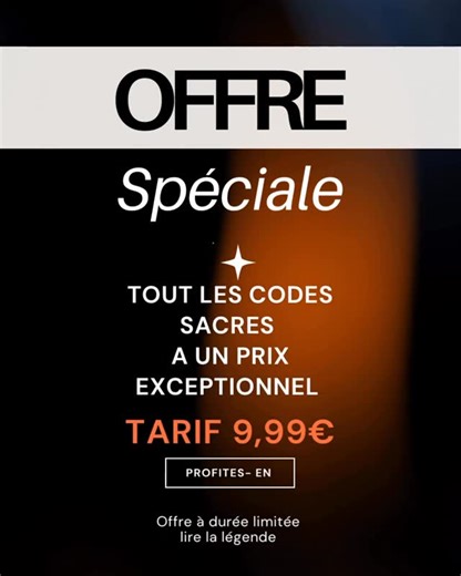 Yannick Frappin on Instagram: "🔥 PROMO EN COURS 🔥 Tous les Codes Sacrés sont exceptionnellement à 9,99 €. Si tu hésitais, si tu attendais “le bon moment”, il est là. Des codes puissants, clairs, profonds, basés sur la numérologie sacrée, pour travailler sur l’amour, le corps, les blessures, l’abondance, les liens d’âme, les mémoires inconscientes et bien plus encore. • Code Sacré Sentimental • Code Sacré Professionnel • Code Sacré Financier • Code Sacré Guérison des blessures • Code Sacré Tran