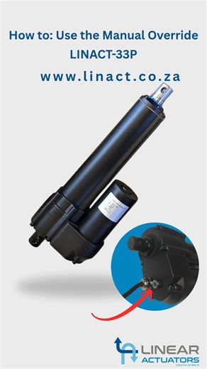 Power out? No problem. ⚡️ The LINACT-33P’s Manual Override feature gives you total control, even in an emergency. This is a must-have for any safety-critical system where you need to be able to move your actuator, no matter what. It’s another reason the LINACT-33P is built for your most demanding jobs. #LINACT33P #HowTo #TechTip #ManualOverride #Engineering #SafetyFirst #Failsafe #IndustrialDesign #Automation #Heavyduty #Reels | Linear Actuators South Africa - Pty Ltd.