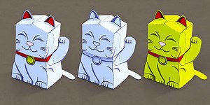 Fortune Cat Paper Model