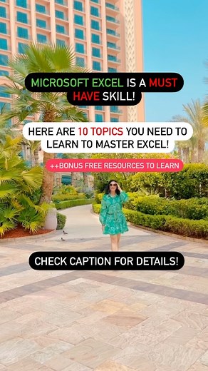 Deeksha Anand | OneStopData on Instagram: "13 topics in MS Excel that you must study!!+ Bonus Free resources Comment 🔥 to show your support for such content and tell me which tool should I cover next! Mastering Microsoft Excel is a must. Especially as a data analyst/business analyst Follow @onestopdata for data related content and check the link in my bio for courses on PowerBI and Job Prep 1. Excel functions and formulas such as SUM, AVERAGE, MIN, and MAX, INDEX, MATCH, IF etc. 2. Pivot tables
