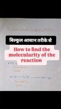 find the molecularity of the reaction.chemical kinetics class 12 th #chemistry #shortvideo
