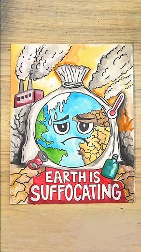 Save Earth Poster 🌍 | Earth Day Drawing | School Poster Project Ideas for Kids