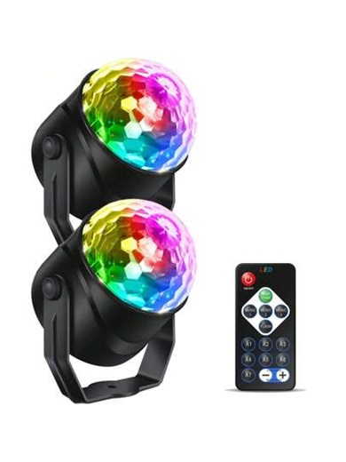 1pc/2pcs Sound Activated Party Lights With Remote Control Dj Lighting, RBG Disco Ball, Strobe Lamp 7 Modes Stage Par Light For Home Room Dance Parties Birthday DJ Bar Karaoke Halloween Xmas Wedding Show Club Pub | SHEIN