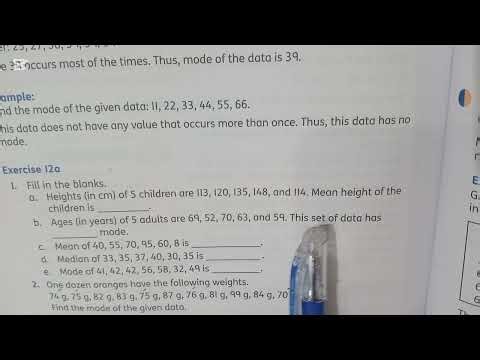 Grade 6 Maths wise Book , Unit 12 Data Handling Exercise 12a Q no 1 - 4 Solution - Grade 6