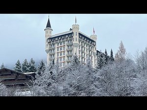 Gstaad Switzerland Snowfall Walk 2024 December ❄️ ☃️ 4K Winter Swiss Snow Walking Tour 🇨🇭