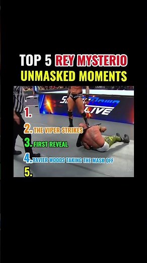 WWE TOP 5 REY MYSTERIO UNMASKED MOMENTS #wwe #edit #wrestling