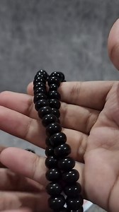 Islam Prayer Tasbih 99 Beads AMN-303 Muslim 8 mm. Rosary Bead Moon Star Decorated Tassels Haj Eid Ramadan Gift (Black)