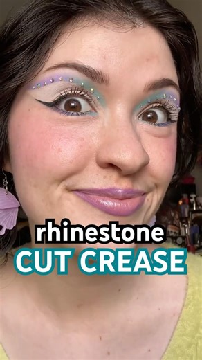 FESTIVAL MAKEUP🤩 colorful rhinestone cut crease✨