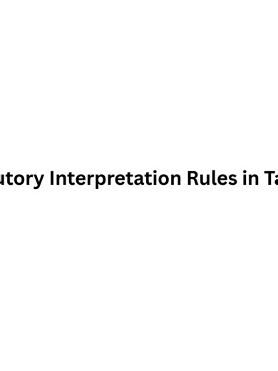 Lessson 2. Statutory Interpretation Rules in Tax Law
