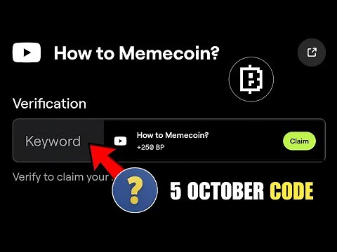 How To Memecoin? Blum Video Code | Blum Today Verification Keyword | 4-5 October How To Memecoin