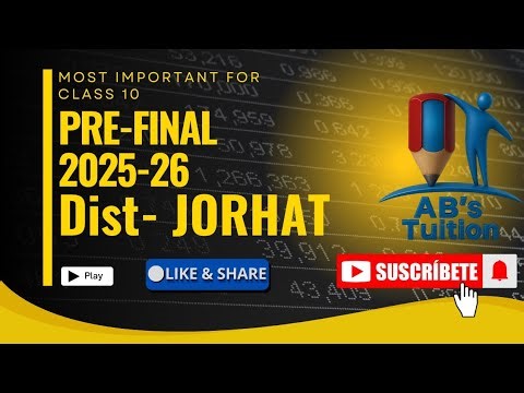 Maths Paper of Jorhat District Prefinal Class X Seba Board 2025-26