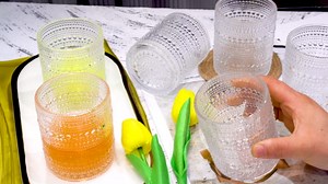 OPAYLY hobnail Drinking Glasses Old Fashion Glass 10oZ rocks glasses Set of 4 glasses Water Juice Cocktail Vintage Glassware Set Gift for Men Women