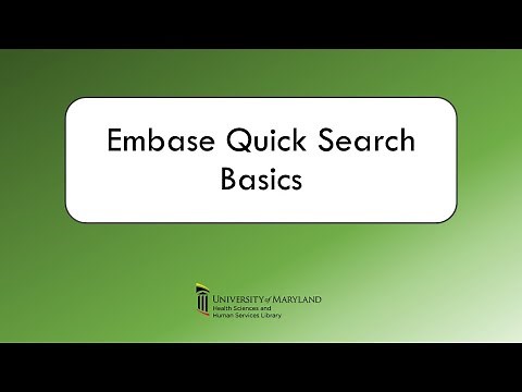 Embase Quick Search Basics