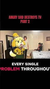 Isabelle Wynsten Female CGI Replaced Angry Dad Male Isabelle Smashed TV Animal Crossing: New Leaf