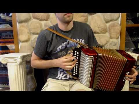 2893 - Red Hohner Double Ray 2 Row Diatonic Accordion BC MM 21 8 $799