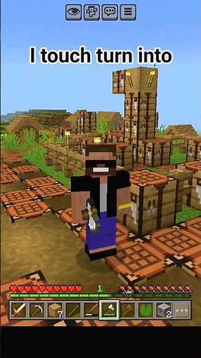 Minecraft but Everything I Touch Turns Into crafting table #minecraft