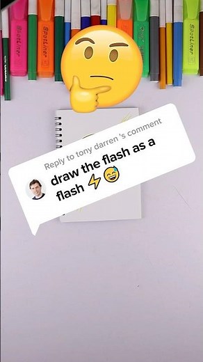 Drawing the flash as a flash challenge with markers using ARdrawing app #draw #drawing #art