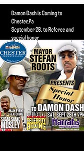 7.3K views · 3 comments | @celebrityboxing1 presents: The 1 and only @duskopoppington will be the official referee for @shanemosley’s return match Saturday September 28 @harrahsphillycasino vs @bobkofroth ! Dash will also be honored by @mayorroots in an event that will spread national Exposure plus light and great vibes to the city of Chester! | Celebrity Boxing | Facebook