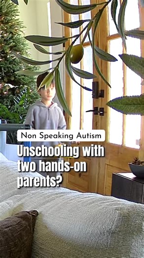 Unschooling with two hands-on parents looks something like this… It’s a small moment, a brief exchange… but beneath it, layers of learning are unfolding. We’re weaving in speech practice, introducing new ASL vocabulary, supporting language and communication motivated by his curiosity, his ideas, his lead. But the real heart of the moment is always the same: joint engagement, shared joy, connection. That’s where everything begins. And underneath even that is the truth that anchors our entire appr