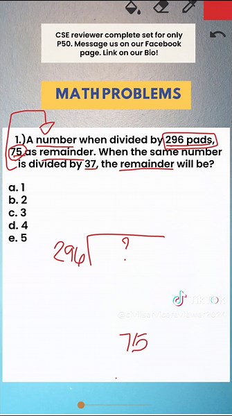 iPassed Reviewer (@civilservicereviewer2025) - Math Reviewer for Civil Service Exam 2024 | Free PDF Solutions