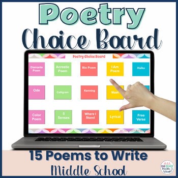 Fun Creative Writing Poetry Activities | Choice Board | Middle School ELA