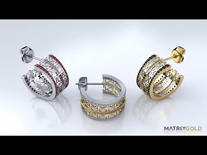 Earrings designed with MatrixGold Smart Tools - MatrixGold Tutorial