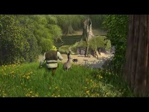 Shrek 1 - Asno ve la ciénaga por primera vez "¿Quién sería capaz de vivir en eso?" (Castellano)