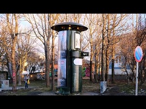Self-cleaning public street toilet in Reykjavik, Iceland