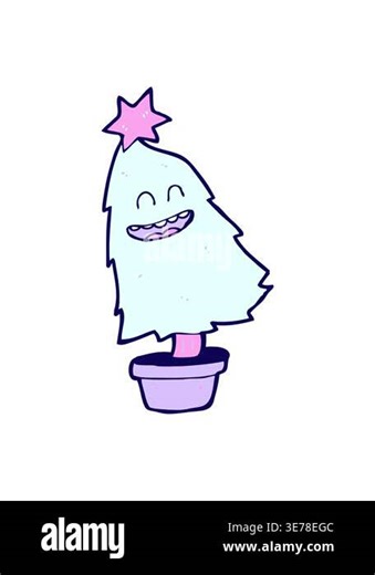 neon light effect animation of cartoon dancing christmas tree Stock Video Footage - Alamy