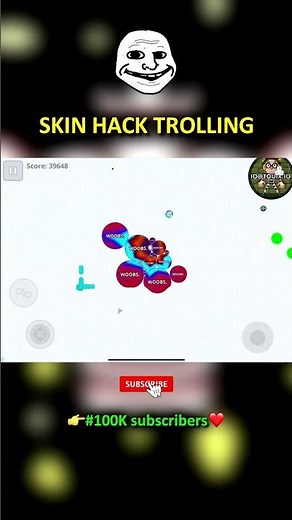 SKIN HACK TROLLING! (Agar.io Mobile) #shorts #agario #agariomobile
