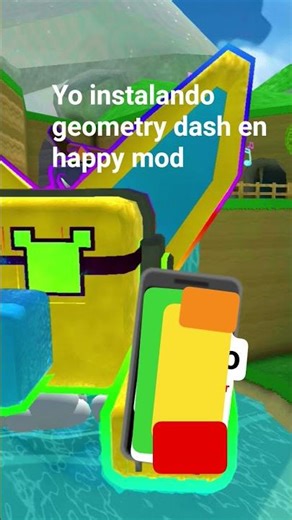 yo instalando geometry dash en happy mod