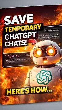 Turn Temporary ChatGPT Conversations Into Permanent Ones (Simple Trick) #shorts #chatgpt #ai