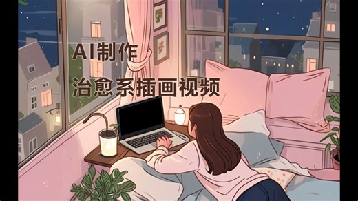 利用奇域AI 剪映，制作治愈系插画视频，操作简单有手就会