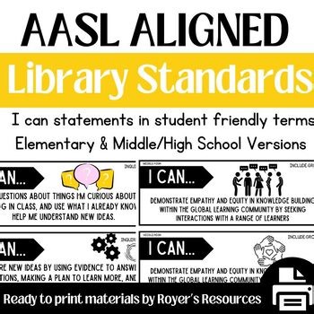 Library Standards | AASL ALIGNED | I can statements