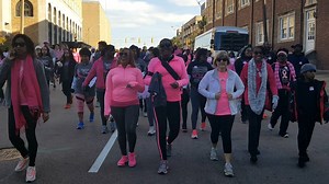 MDOC personnel made their way down Lamar Street in downtown Jackson while participating in the annual walk for breast cancer awareness. | Mississippi Department of Corrections