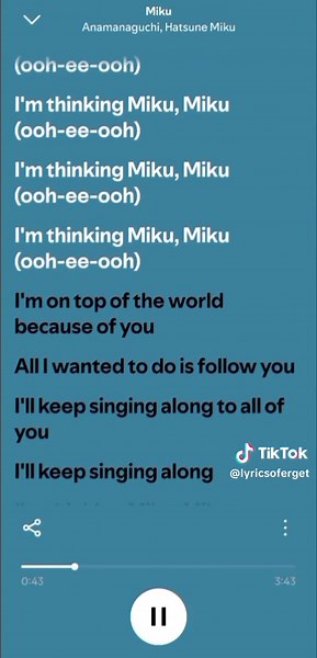 Miku, by:Anamanaguchi, Hatsune Miku, #lyrics #viral #fyp #lyrics #viral