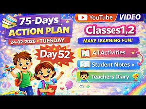 GFLN DAY 52|| CLASS 1,2 || ALL ACTIVITIES || STUDENT NOTES || TEACHERS DIARY