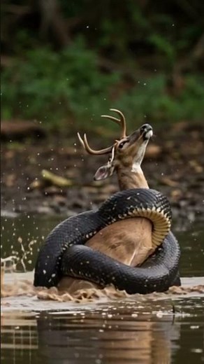 🐍 Giant Snake vs. Deer | Incredible Wildlife Battle in the Wild #cute