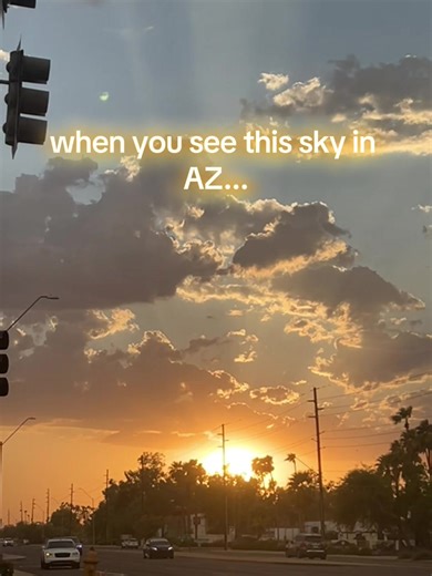 Arizona skies are wild one side’s glowing orange from sunset, the other’s just a wall of dust and storm clouds. Not always rain, sometimes just a haboob #monsoonseason
