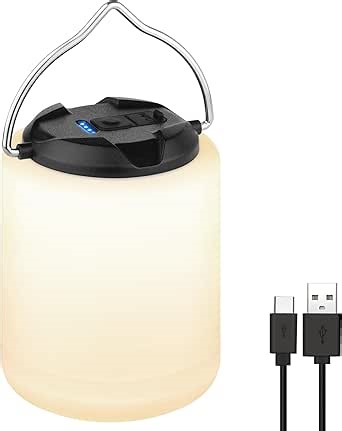 BOBKID LED Camping Lantern, Rechargeable Camping Light, 4 Modes Outdoor Flashlights Lanterns with 1000LM, Water Resistant Portable Emergency Camp Light for Hurricane Hiking Survival Kits - Black