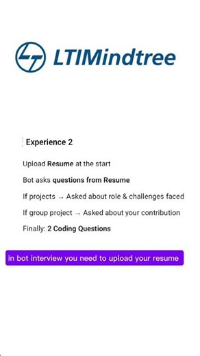 ltimindtree ai interview experience recent #ltimindtree #aibot
