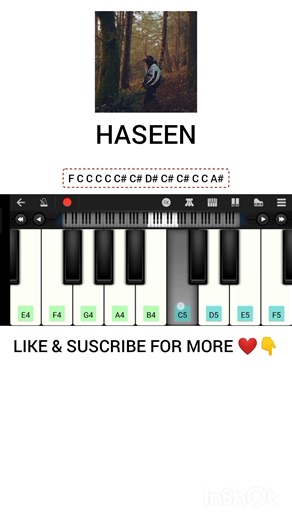 Haseen In 20 Sec | Piano Cover | #shorts #talwiinder #piano #pianocover