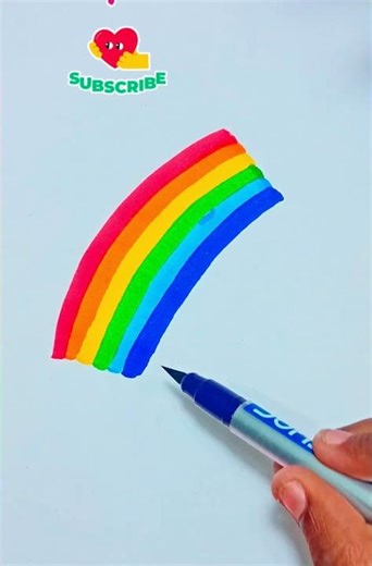 easy rainbow 🌈🌈 cartoon drawing #shorts #art #youtubeshorts