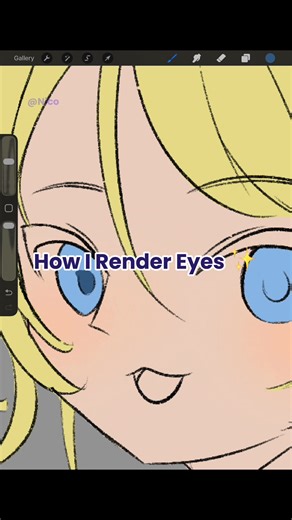 How I render anime eyes ✨ Coloring with Studio Pen🖊️ ✏️ Lineart brush made by me🥰Free brush download in bio 💗 #renderingprocess #procreate #animeart #howtodraweyes #procreatebrush