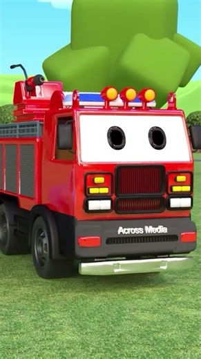 Police Car & Fire Truck Fight the Fire! #cartoon#firetruck #policecar