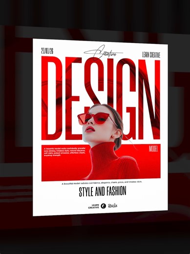 Modern Poster design idea in Photoshop Video on YouTube (Learn Creative Channel) Link in bio Follow for more Modern Poster design in Photoshop, Photoshop tutorials, learn creative #modern #brand #poster #posterdesign #photoshop